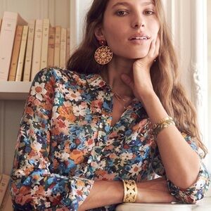 Sézane Pierro Shirt in Printed Fall Flower